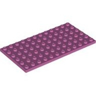 Lego destička 6x12, tmavě růžová (4111885)